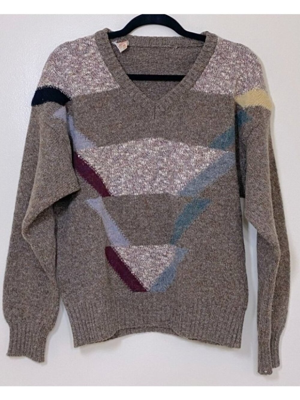 Vintage Brown Wool Dad Sweater Made In Italy M Academia Dadcore